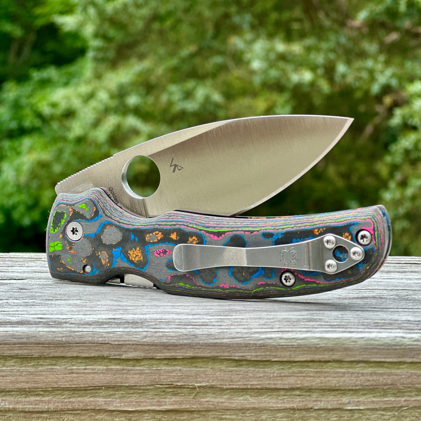 80s CamoCarbon Scales for Spyderco Shaman