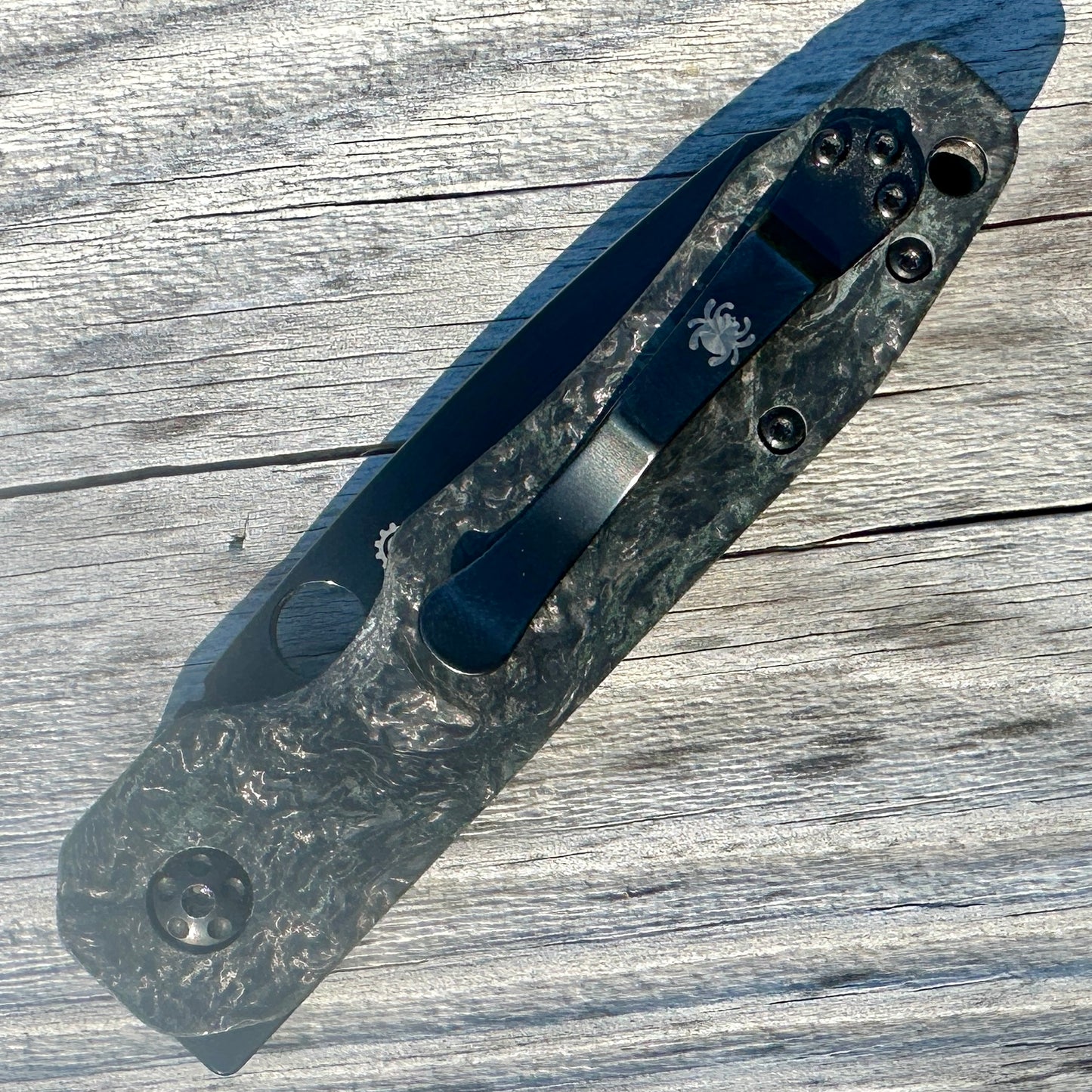 Dark Matter Glow FAT Carbon Scales for Spyderco Smock CQI