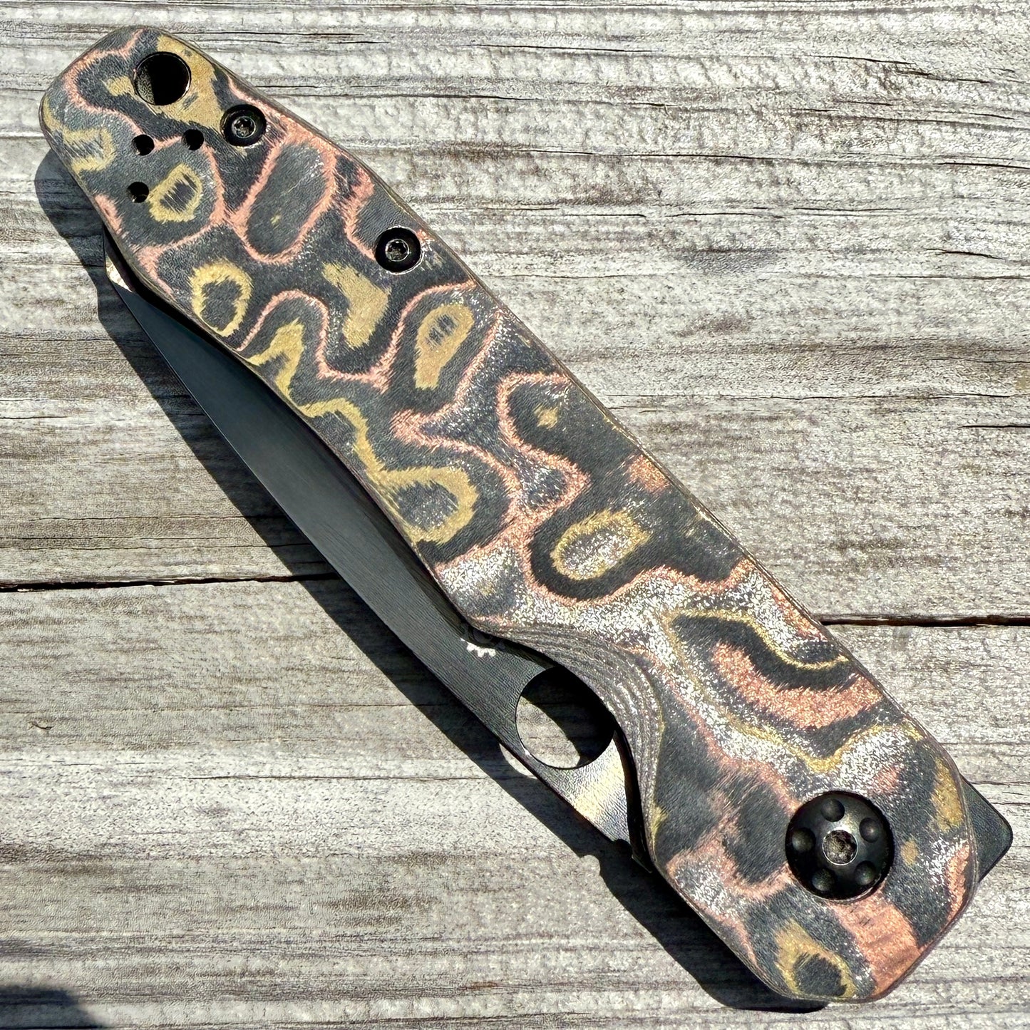 Mokume CamoCarbon Scales for Spyderco Smock CQI