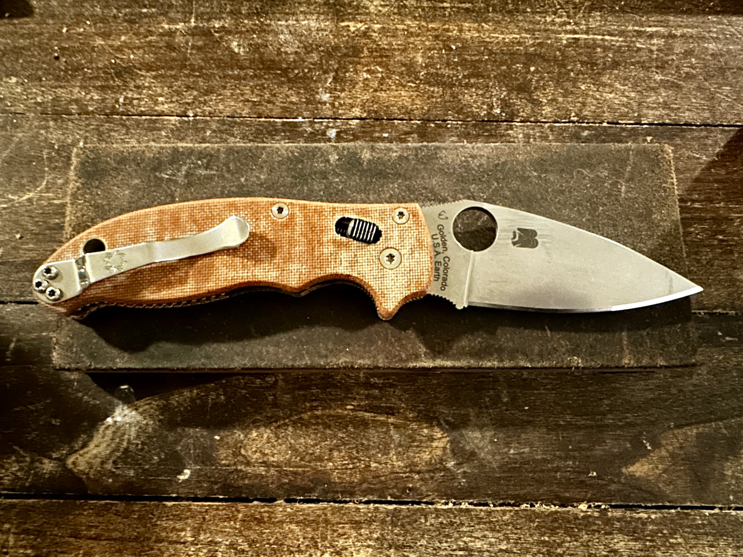 Natural Canvas Micarta Scales for Spyderco Manix 2