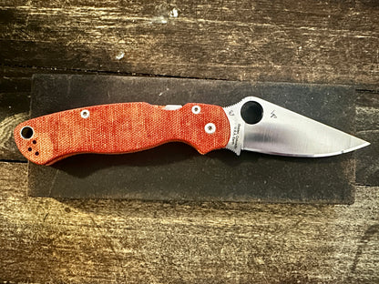 Fire Red/Orange Micarta Scales for Spyderco Paramilitary 2