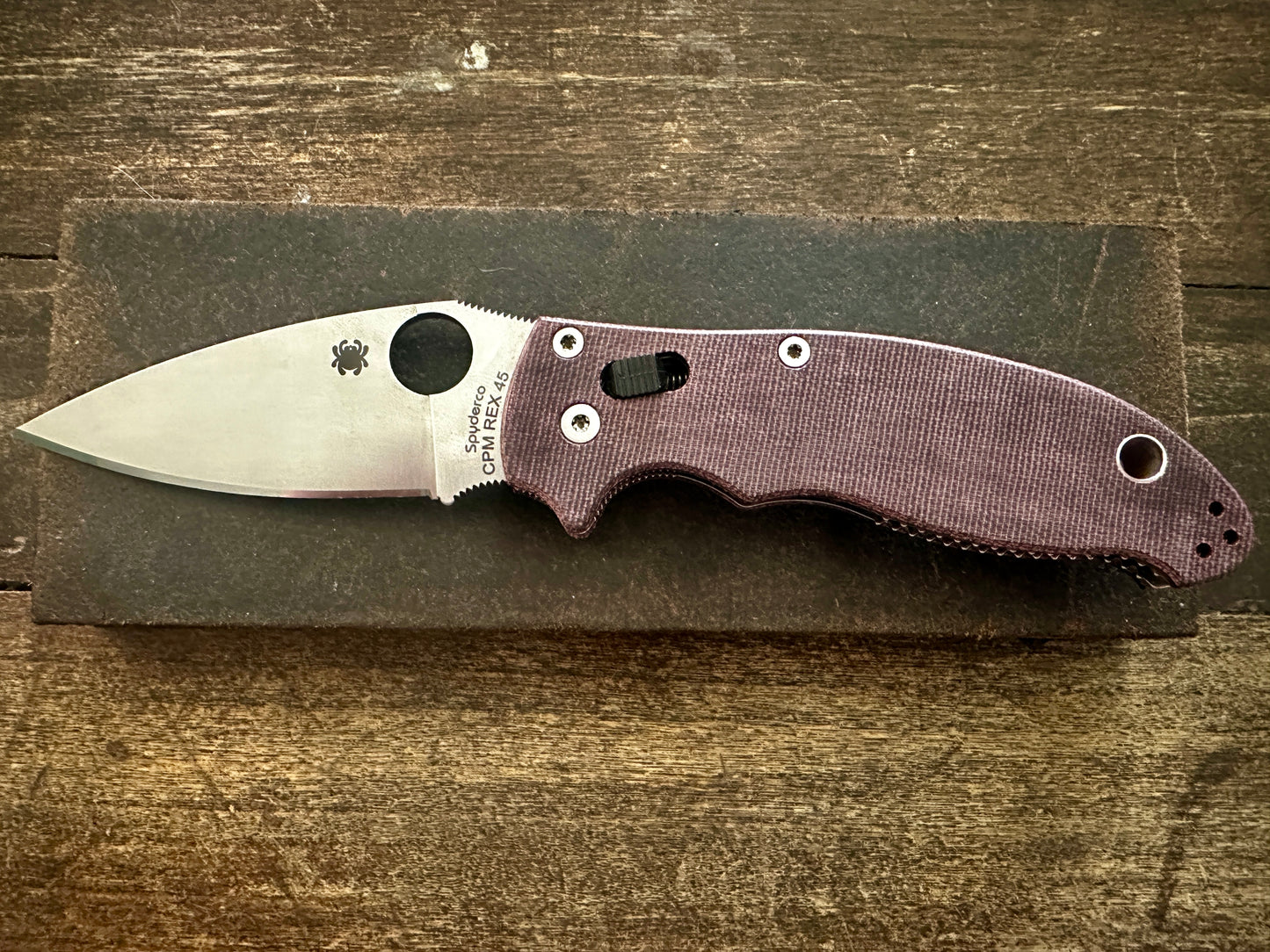 Burgundy Canvas Micarta Scales for Spyderco Manix 2