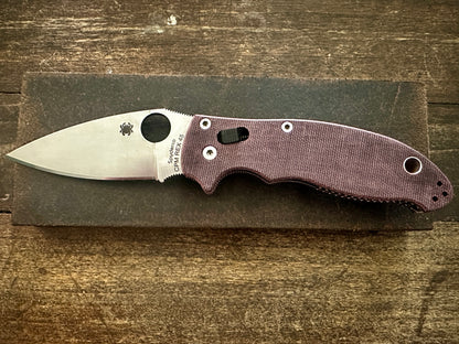 Burgundy Canvas Micarta Scales for Spyderco Manix 2