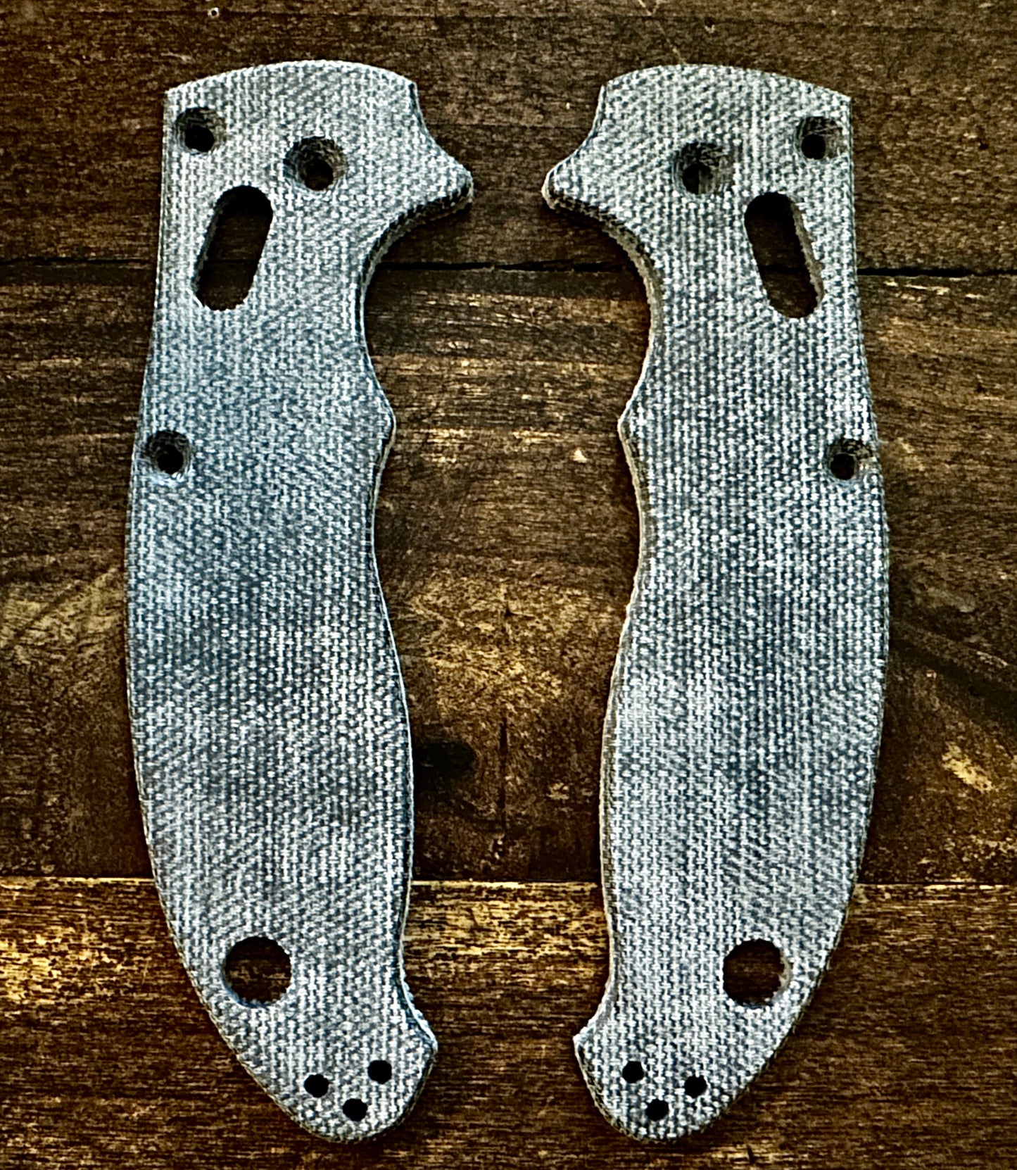 Blue Canvas Micarta Scales for Spyderco Manix 2