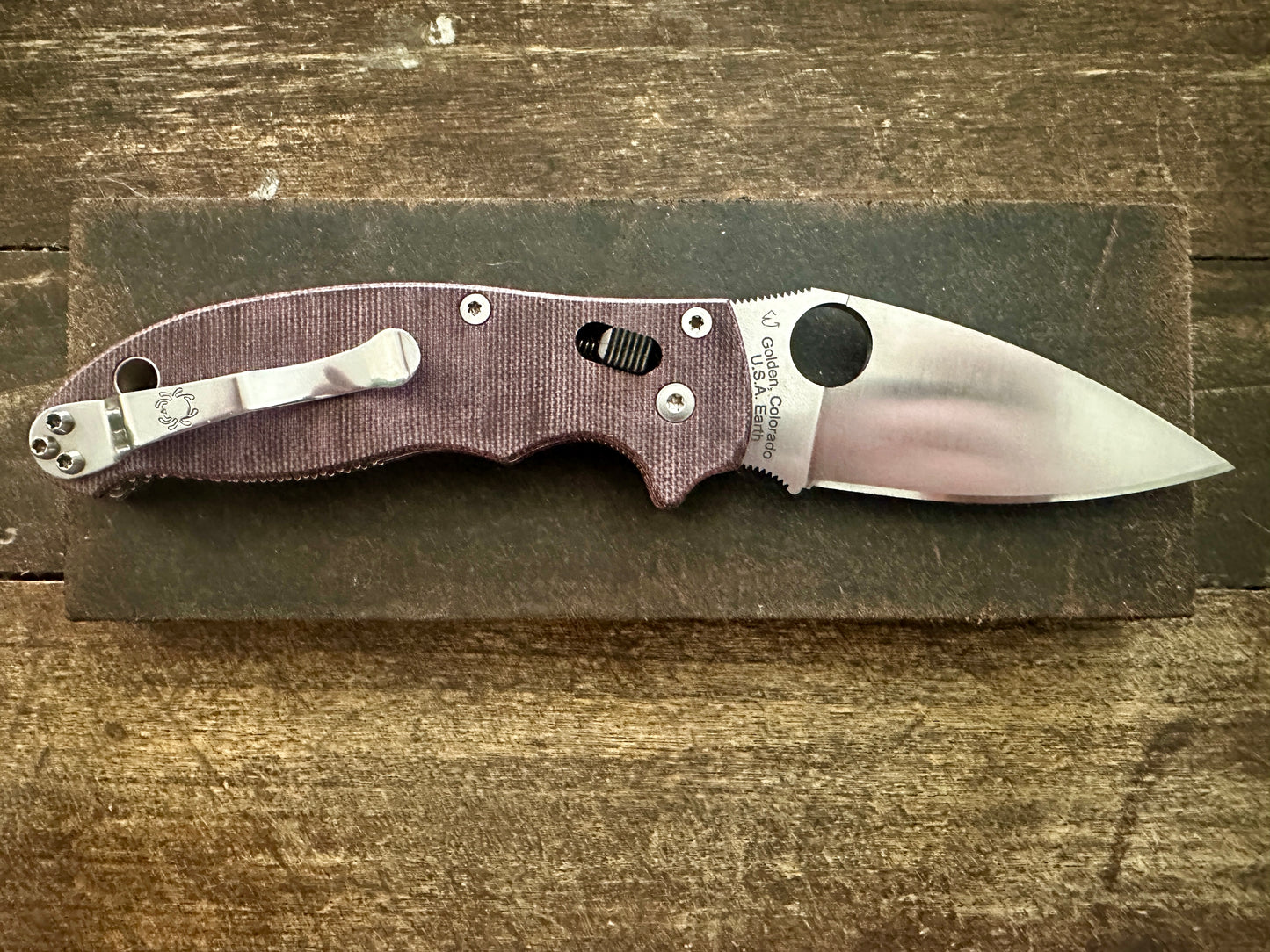 Burgundy Canvas Micarta Scales for Spyderco Manix 2