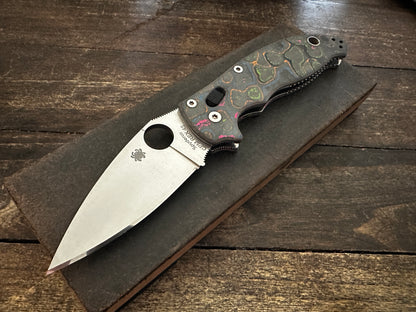 80s Camo Carbon Fiber Scales for Spyderco Manix 2