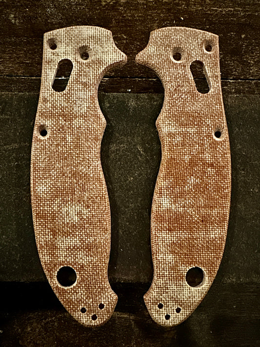 Natural Canvas Micarta Scales for Spyderco Manix 2