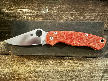 Fire Red/Orange Micarta Scales for Spyderco Paramilitary 2