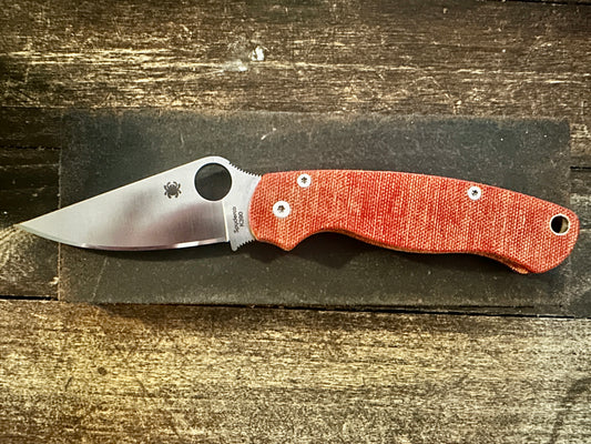 Fire Red/Orange Micarta Scales for Spyderco Paramilitary 2