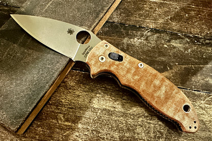 Natural Canvas Micarta Scales for Spyderco Manix 2