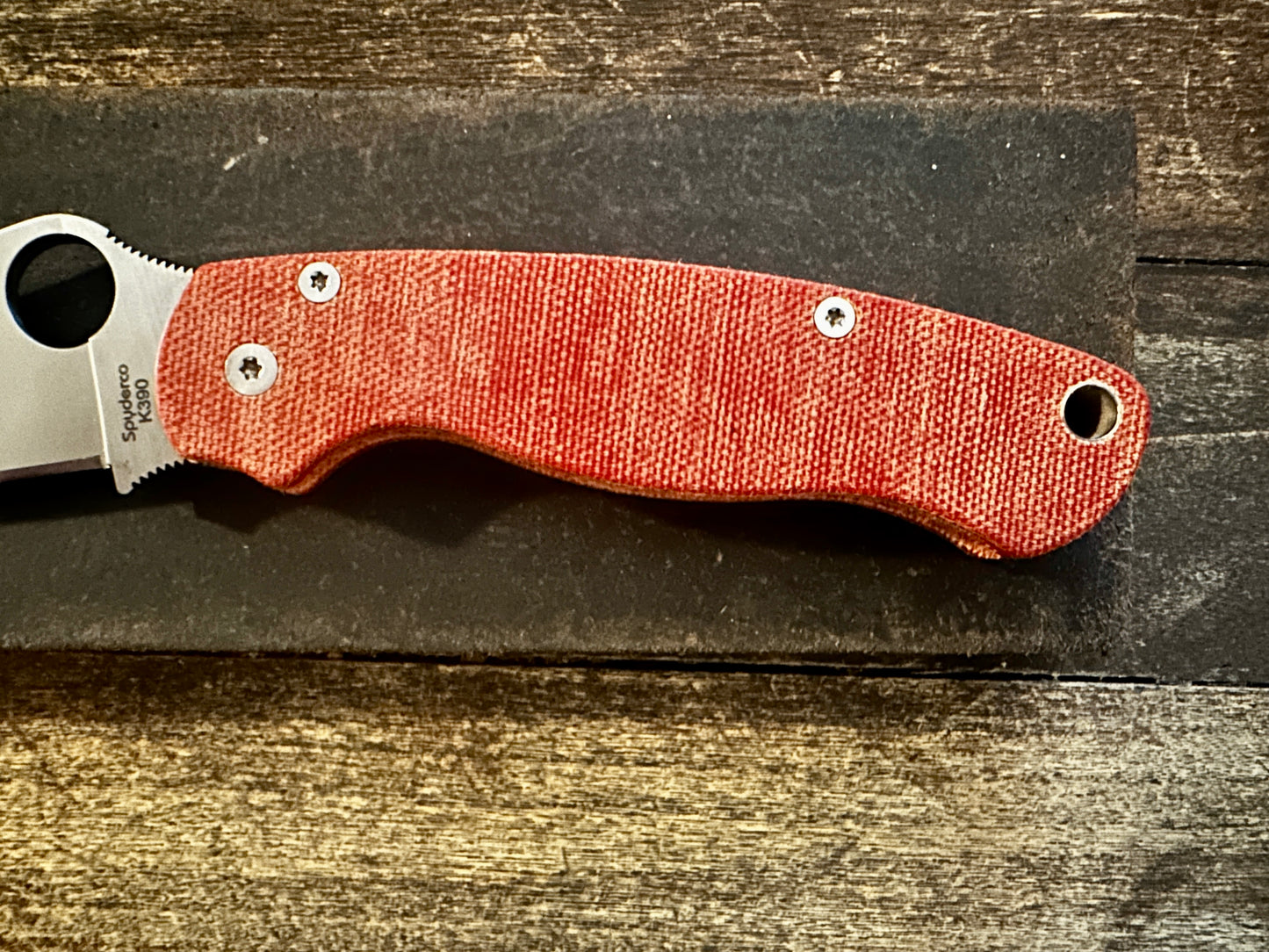 Fire Red/Orange Micarta Scales for Spyderco Paramilitary 2