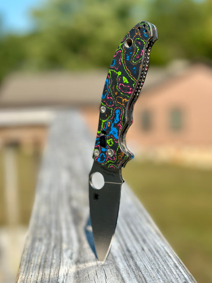 80s Camo Carbon Fiber Scales for Spyderco Manix 2