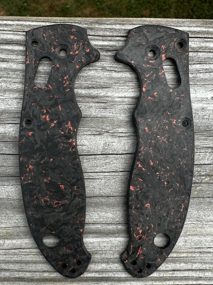 Copper Space Weave CamoCarbon Fiber Scales for Spyderco Manix 2