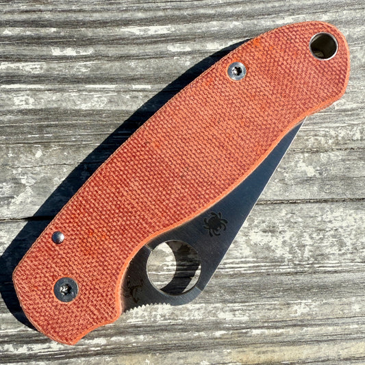 Fire Red Canvas Micarta Scales for Spyderco Para 3