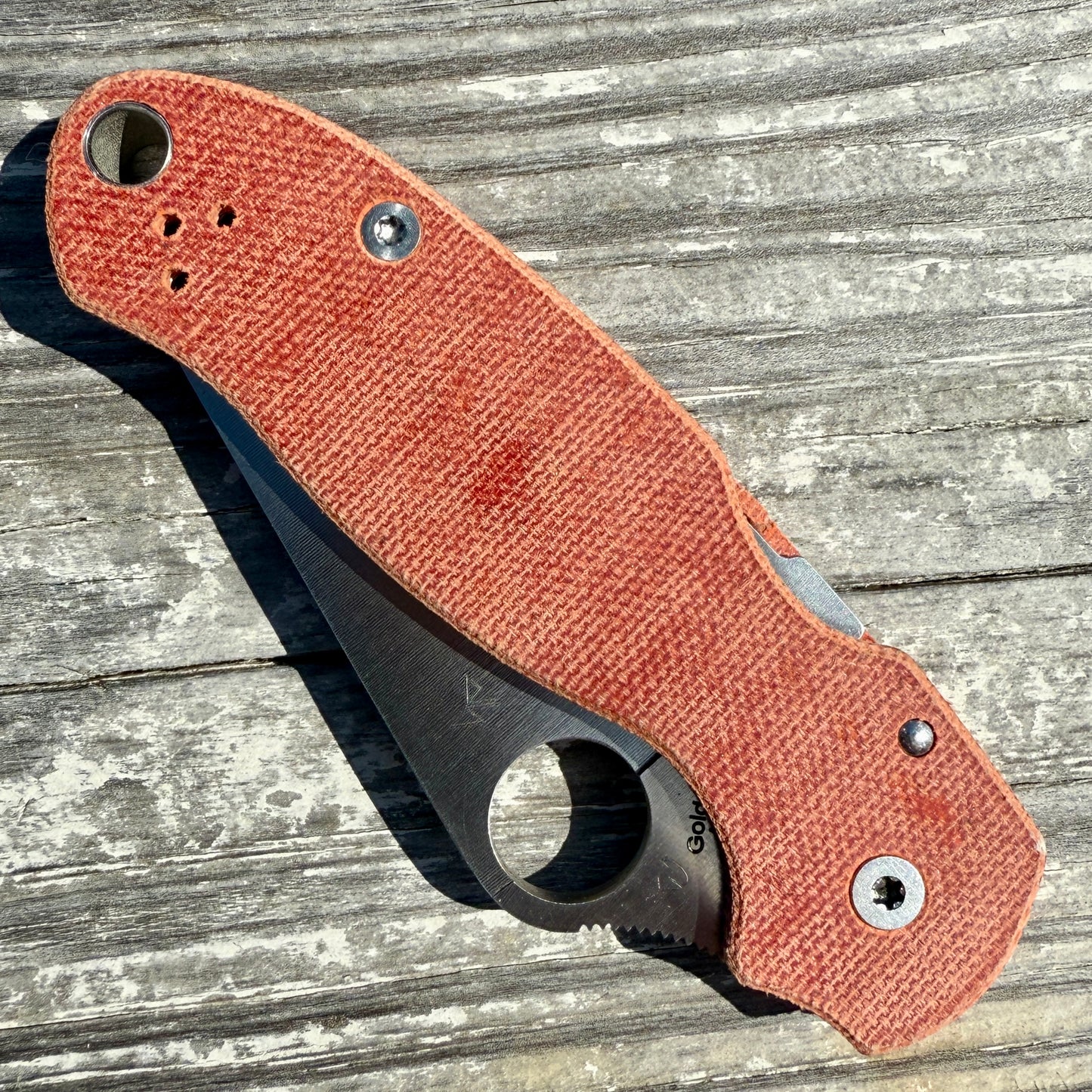Fire Red Canvas Micarta Scales for Spyderco Para 3