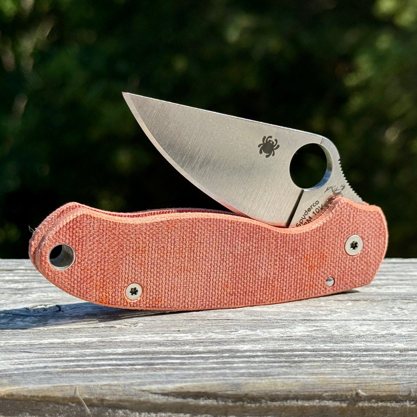 Fire Red Canvas Micarta Scales for Spyderco Para 3