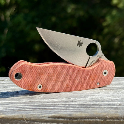 Fire Red Canvas Micarta Scales for Spyderco Para 3