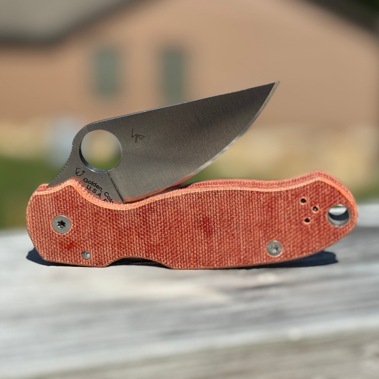 Fire Red Canvas Micarta Scales for Spyderco Para 3